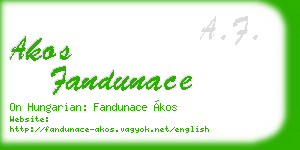 akos fandunace business card